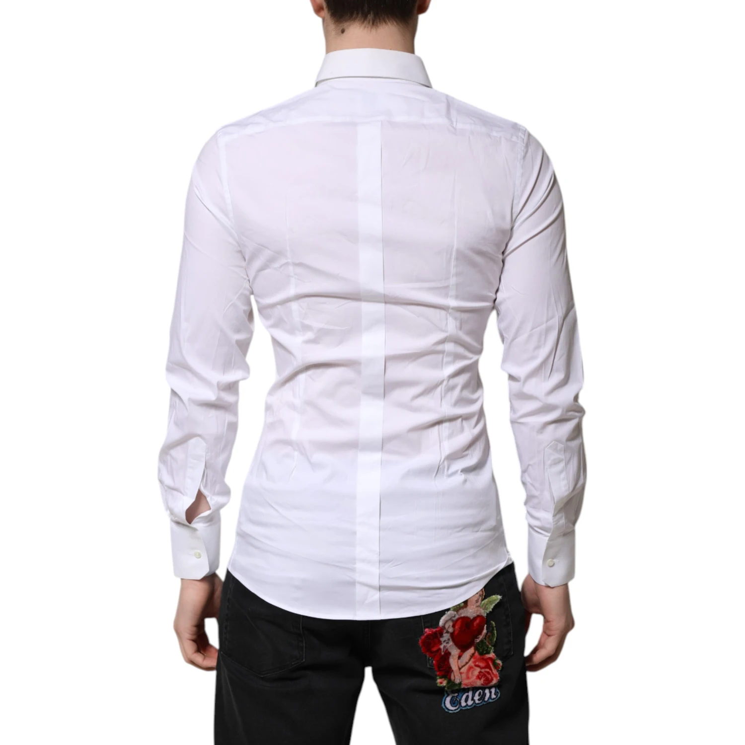 White GOLD Long Sleeves Dress Formal Shirt