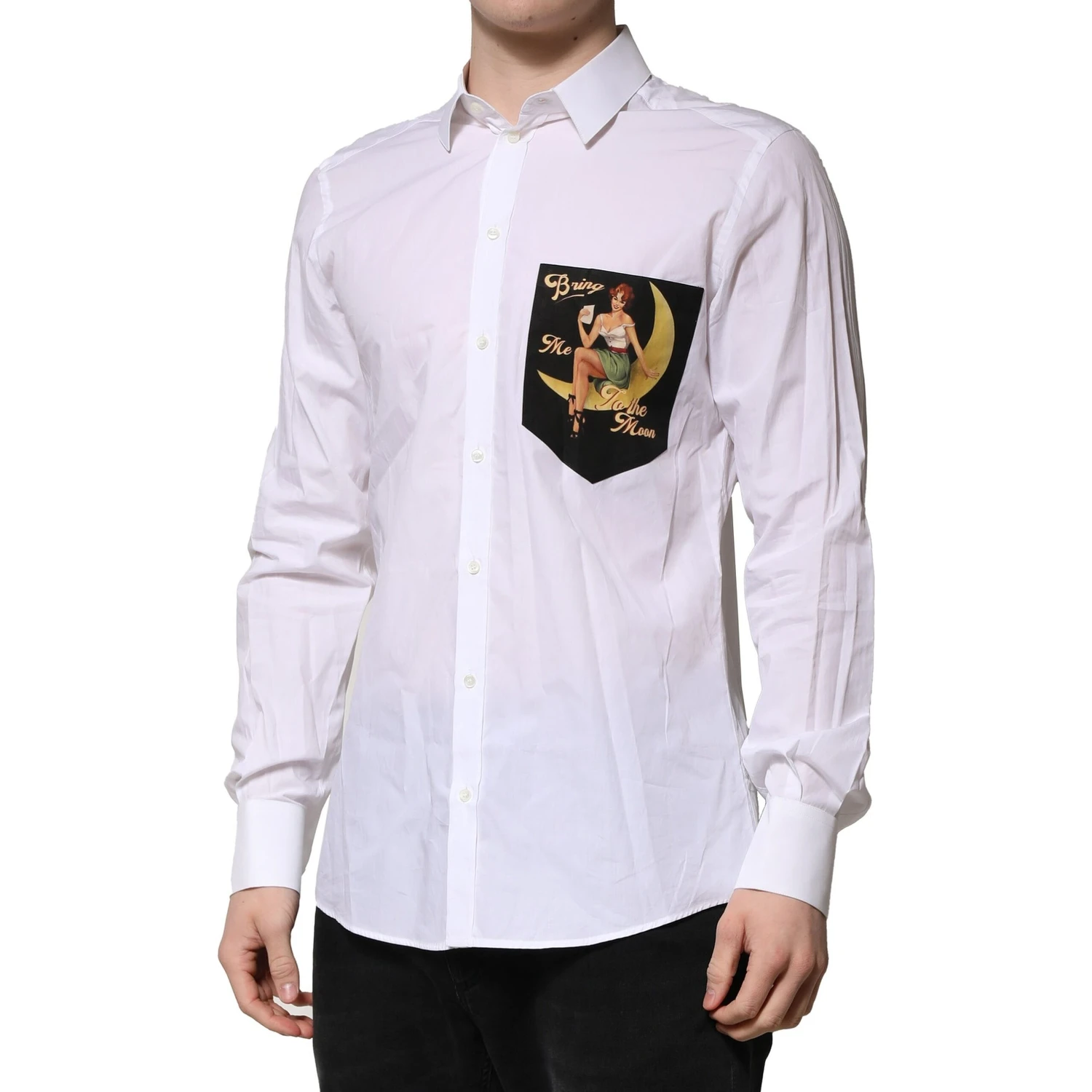 White Cotton MARTINI Long Sleeve Formal Shirt