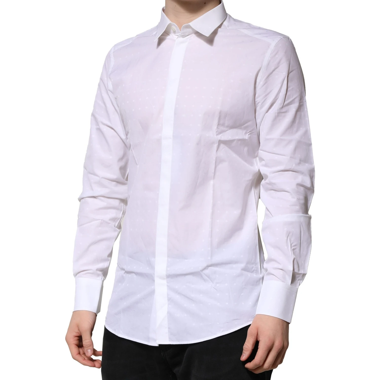 White Cotton GOLD Long Sleeves Formal Shirt