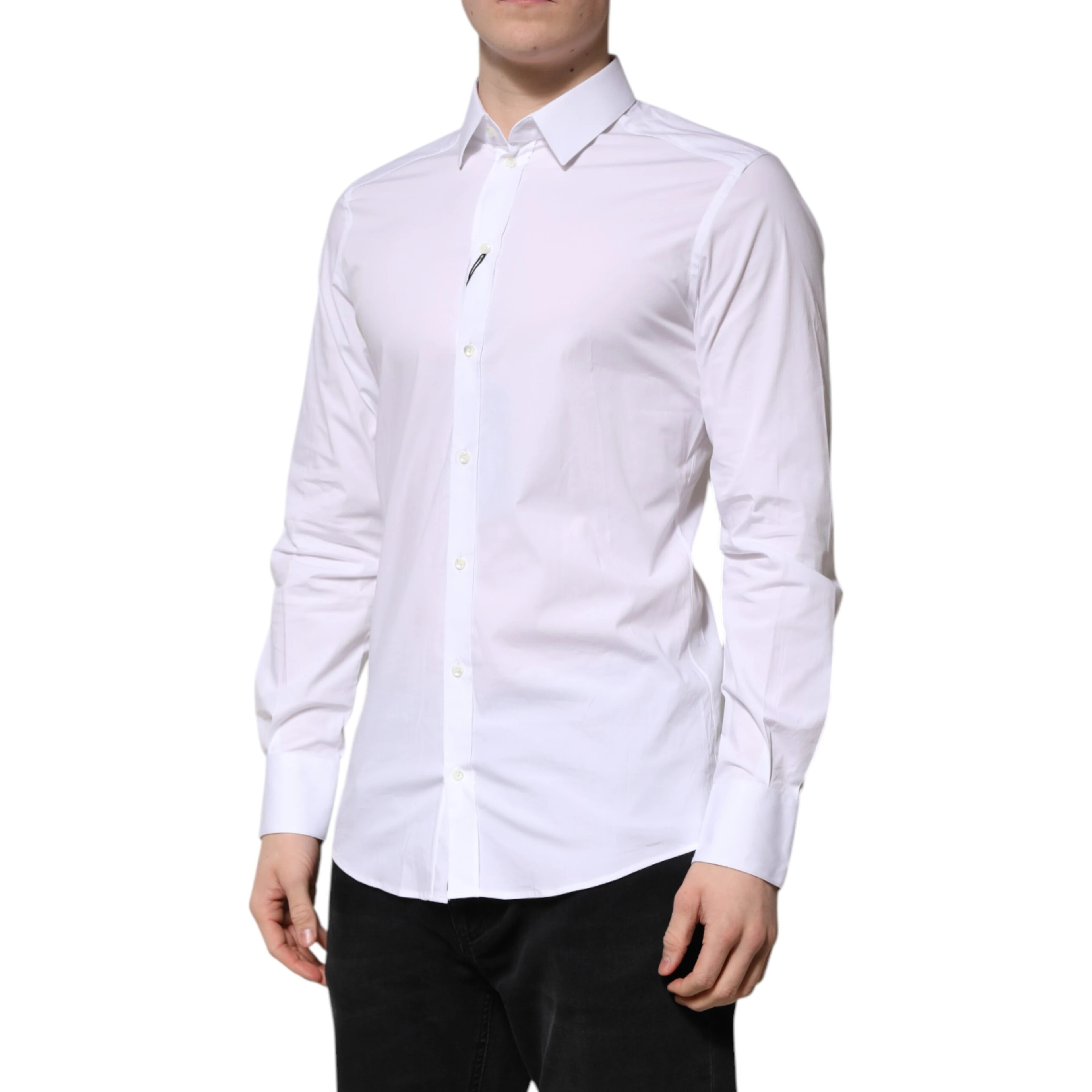 White Cotton GOLD Long Sleeves Formal Shirt