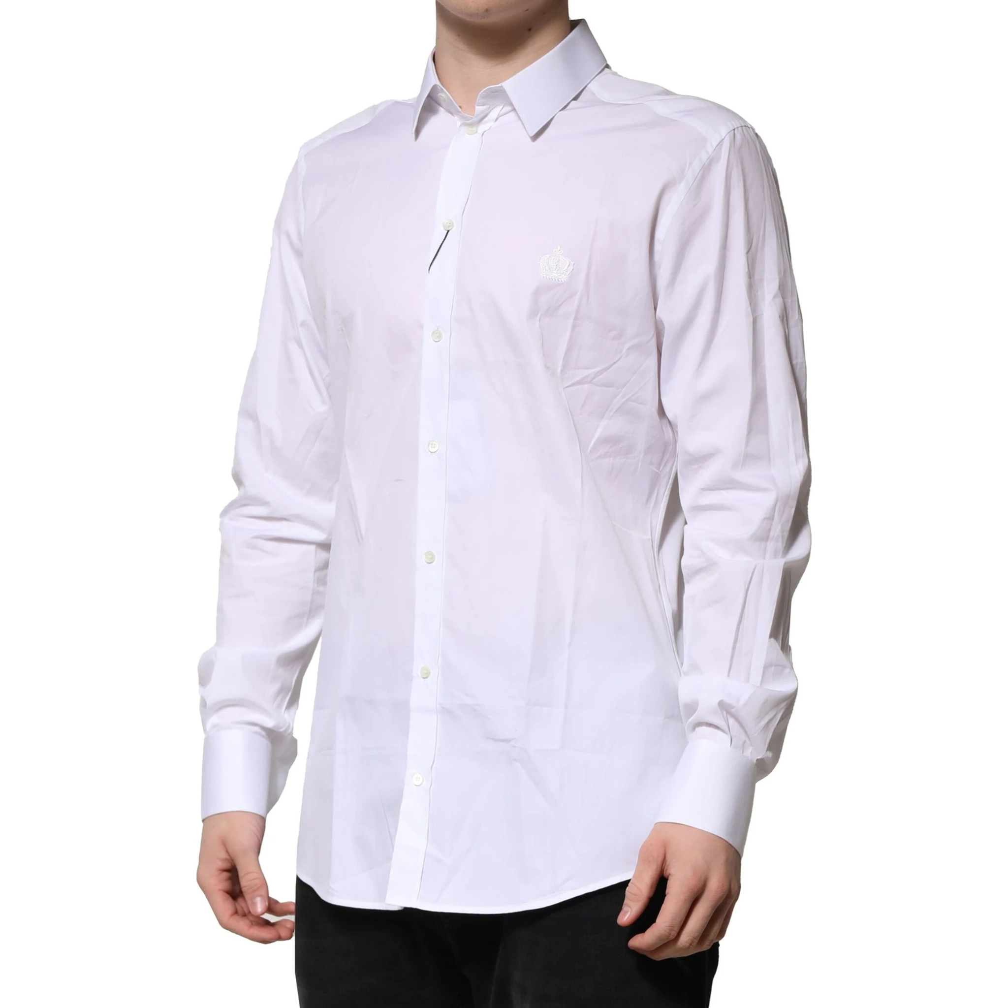 White Cotton GOLD Long Sleeves Formal Shirt