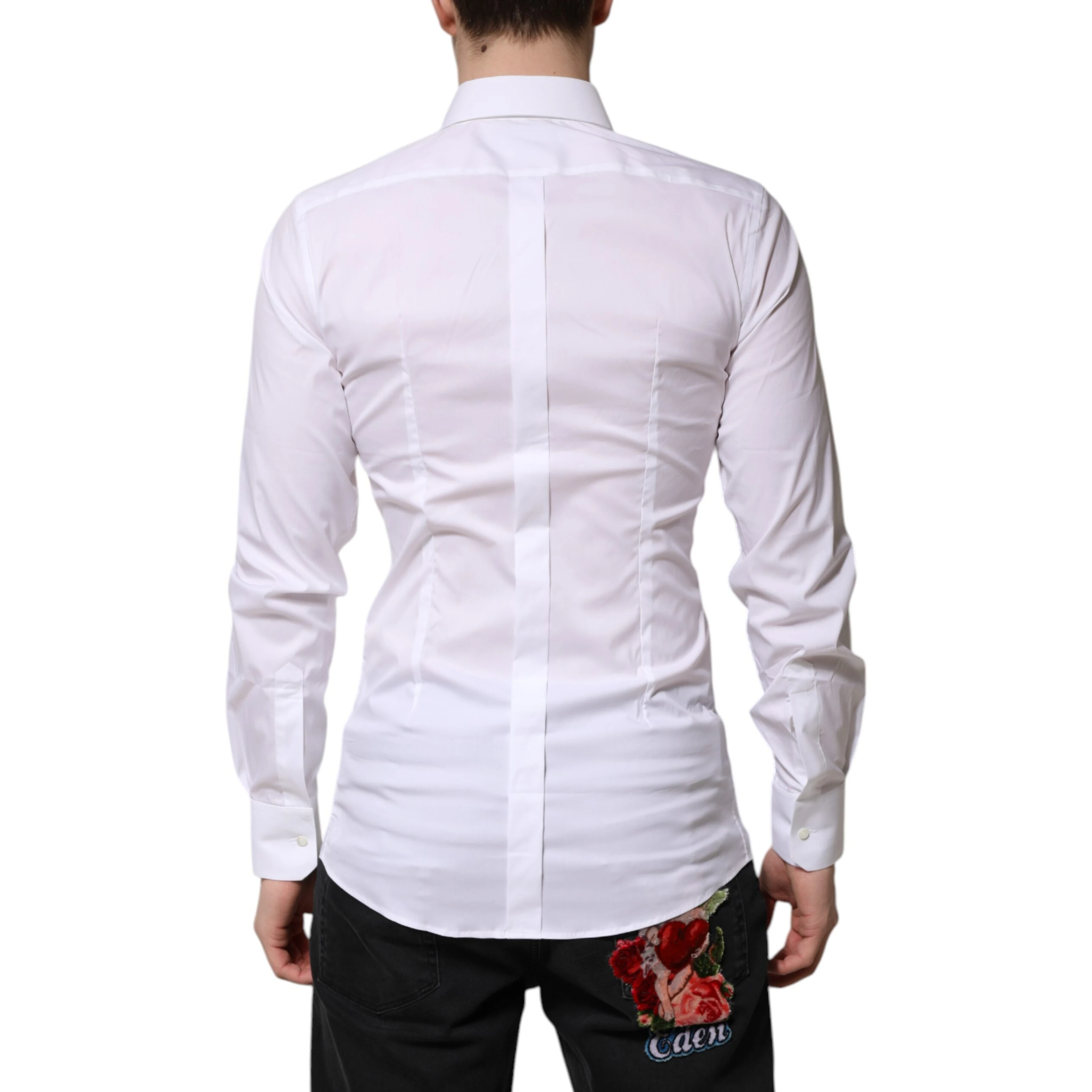 White Cotton GOLD Long Sleeves Formal Shirt