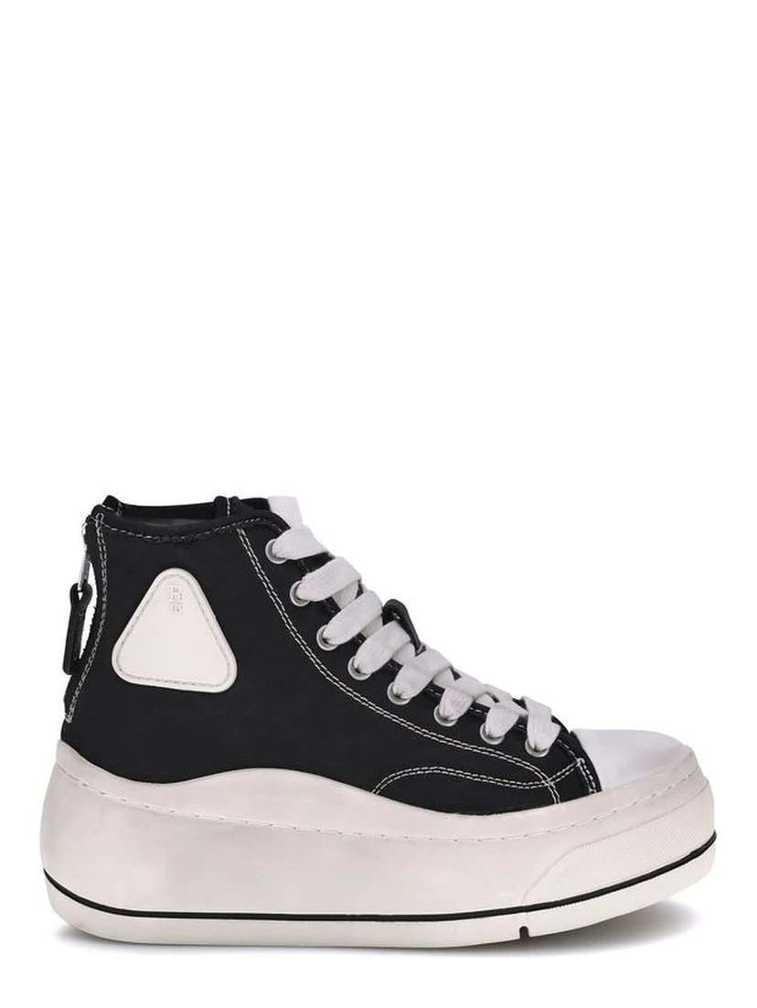 Black Polyethylene High Top Sneakers