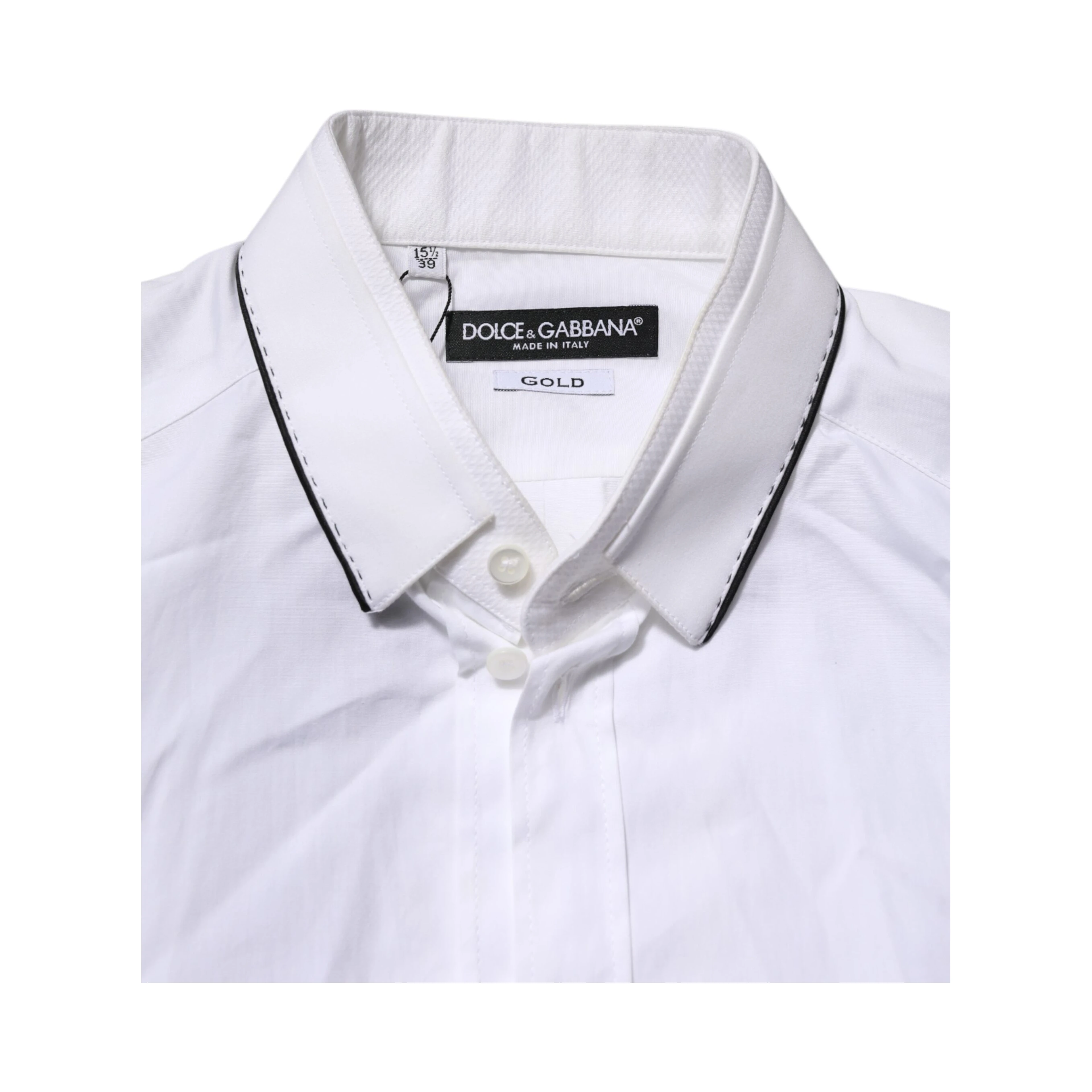 White Cotton GOLD Long Sleeves Formal Shirt