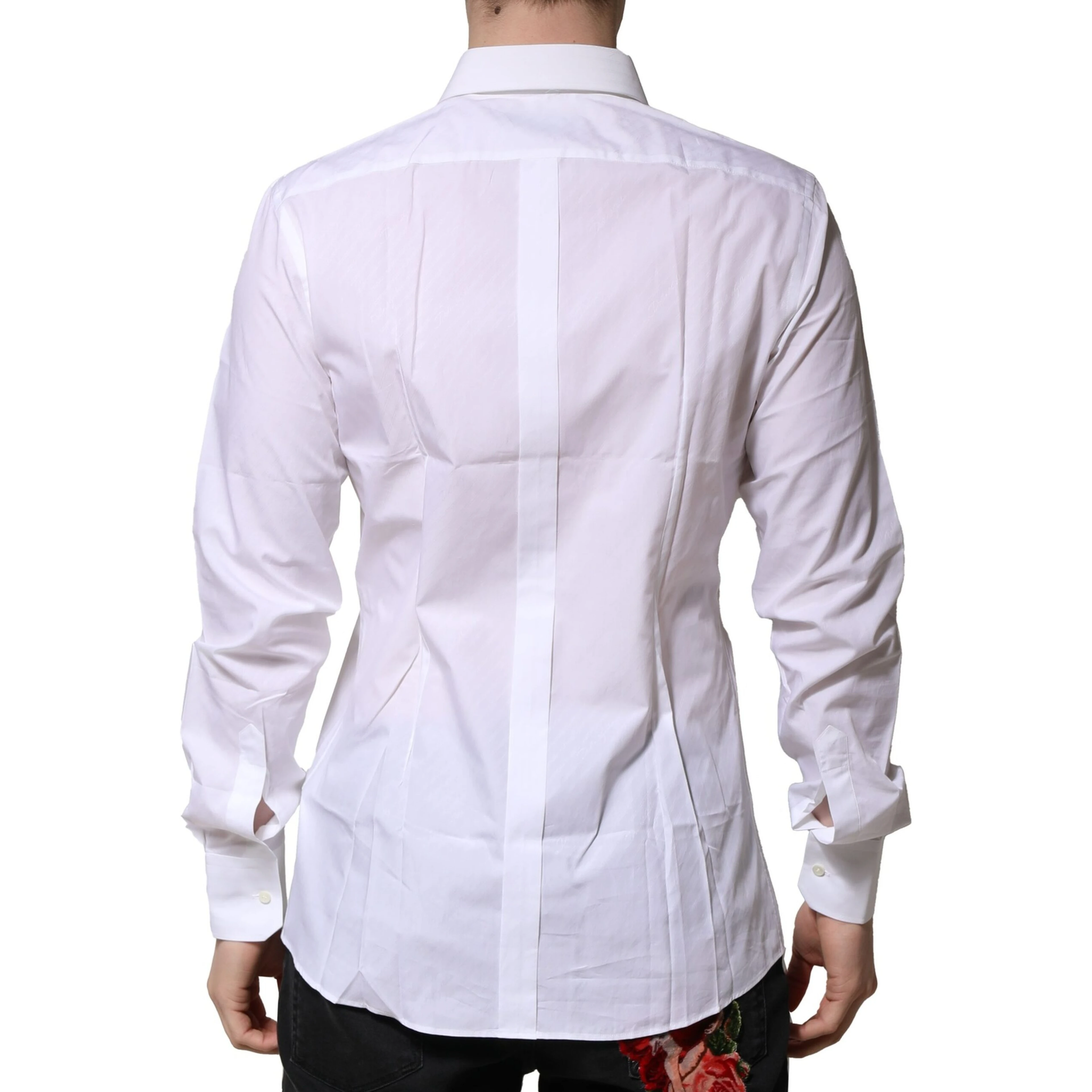 White Cotton GOLD Long Sleeves Formal Shirt