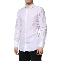 White Cotton GOLD Long Sleeves Formal Shirt