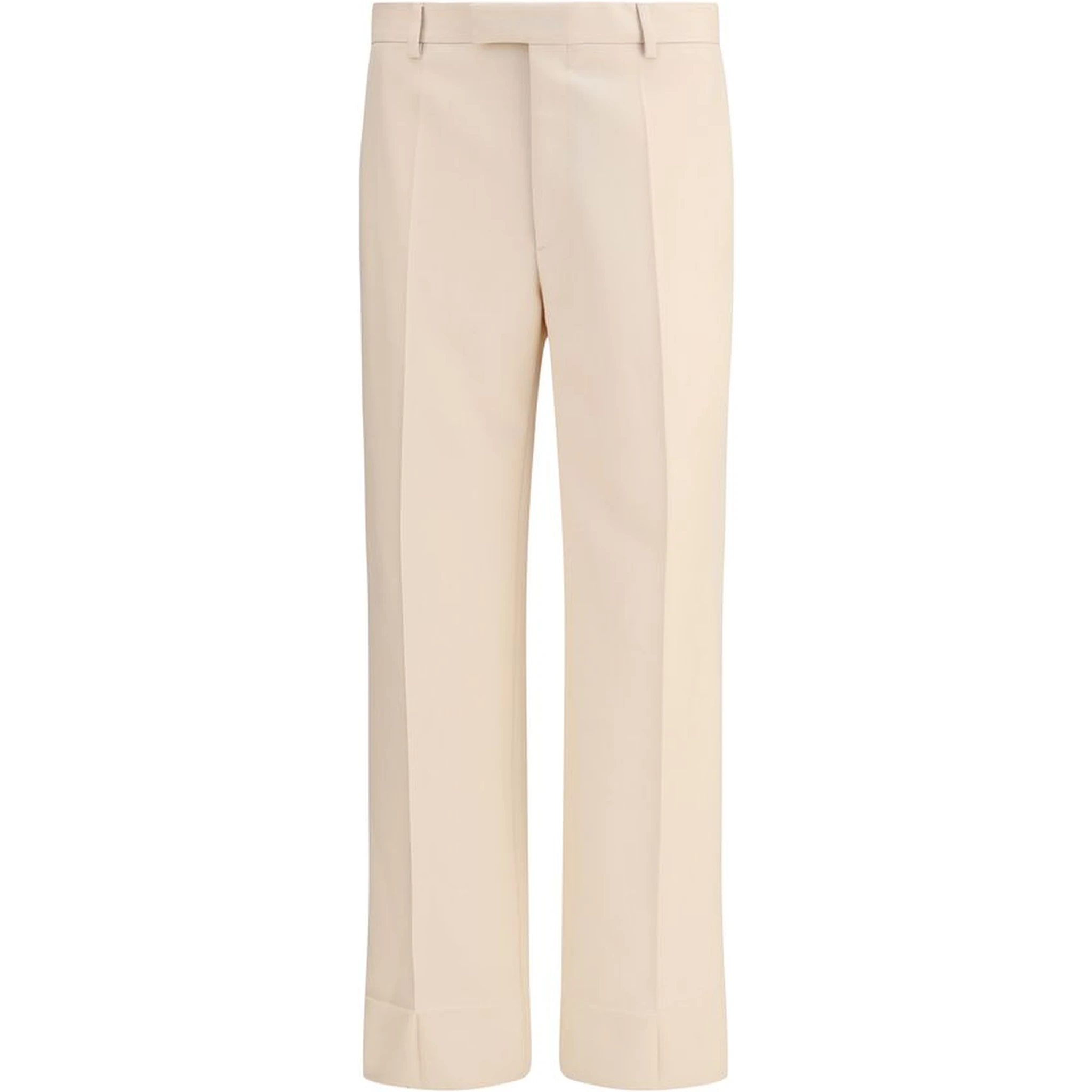 Cream Fleece Wool Dress Pants