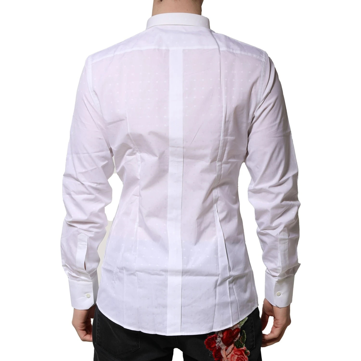 White Cotton GOLD Long Sleeves Formal Shirt