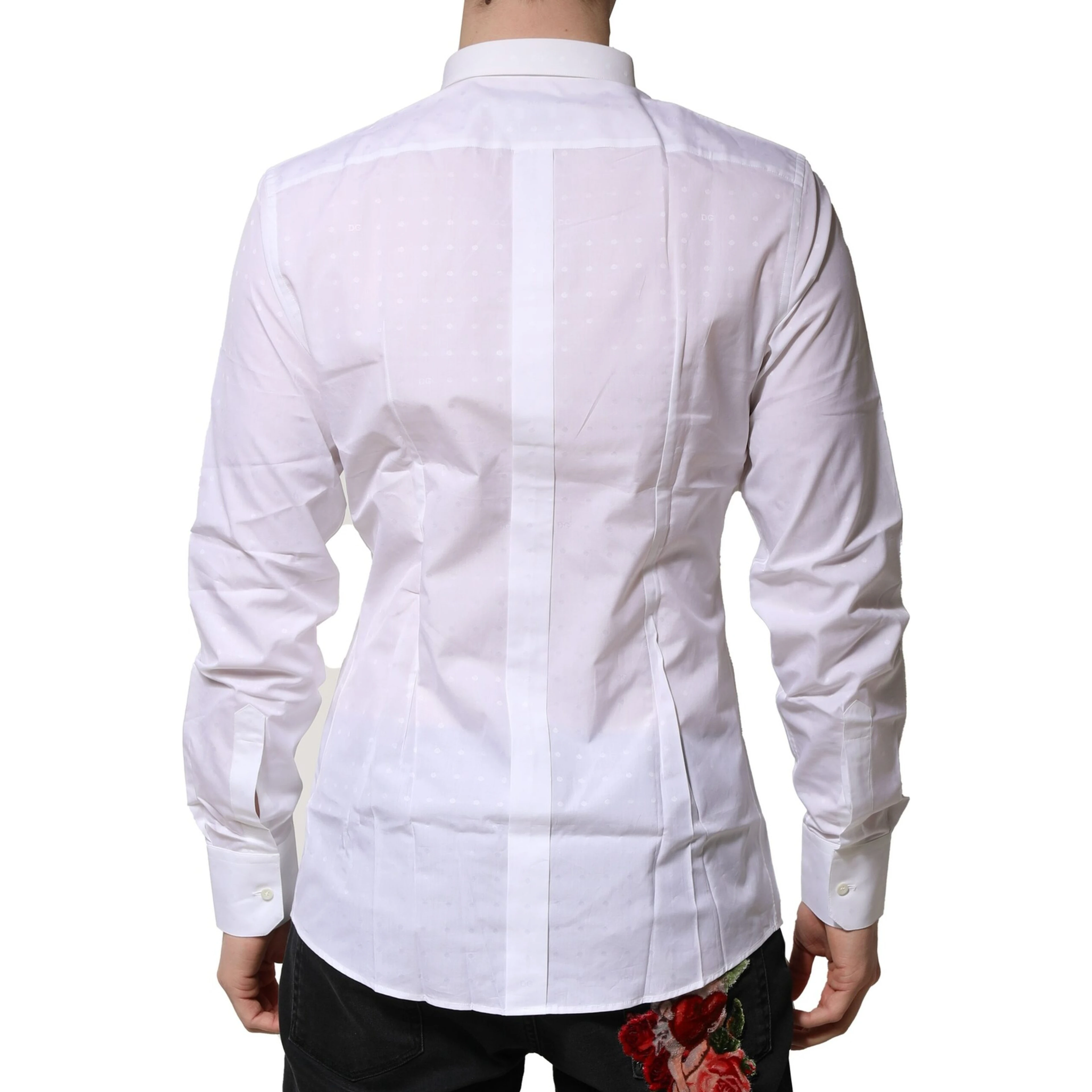 White Cotton GOLD Long Sleeves Formal Shirt