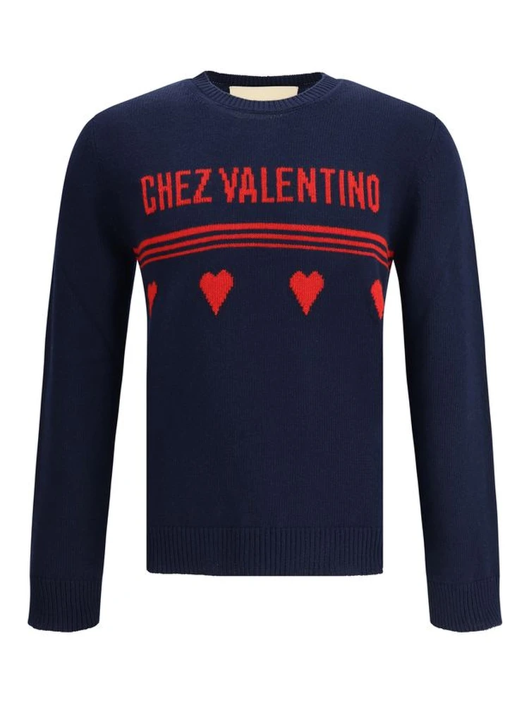 سويت شيرت من الصوف الأزرق