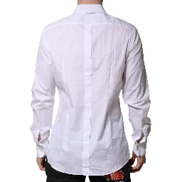 White Cotton GOLD Long Sleeves Formal Shirt