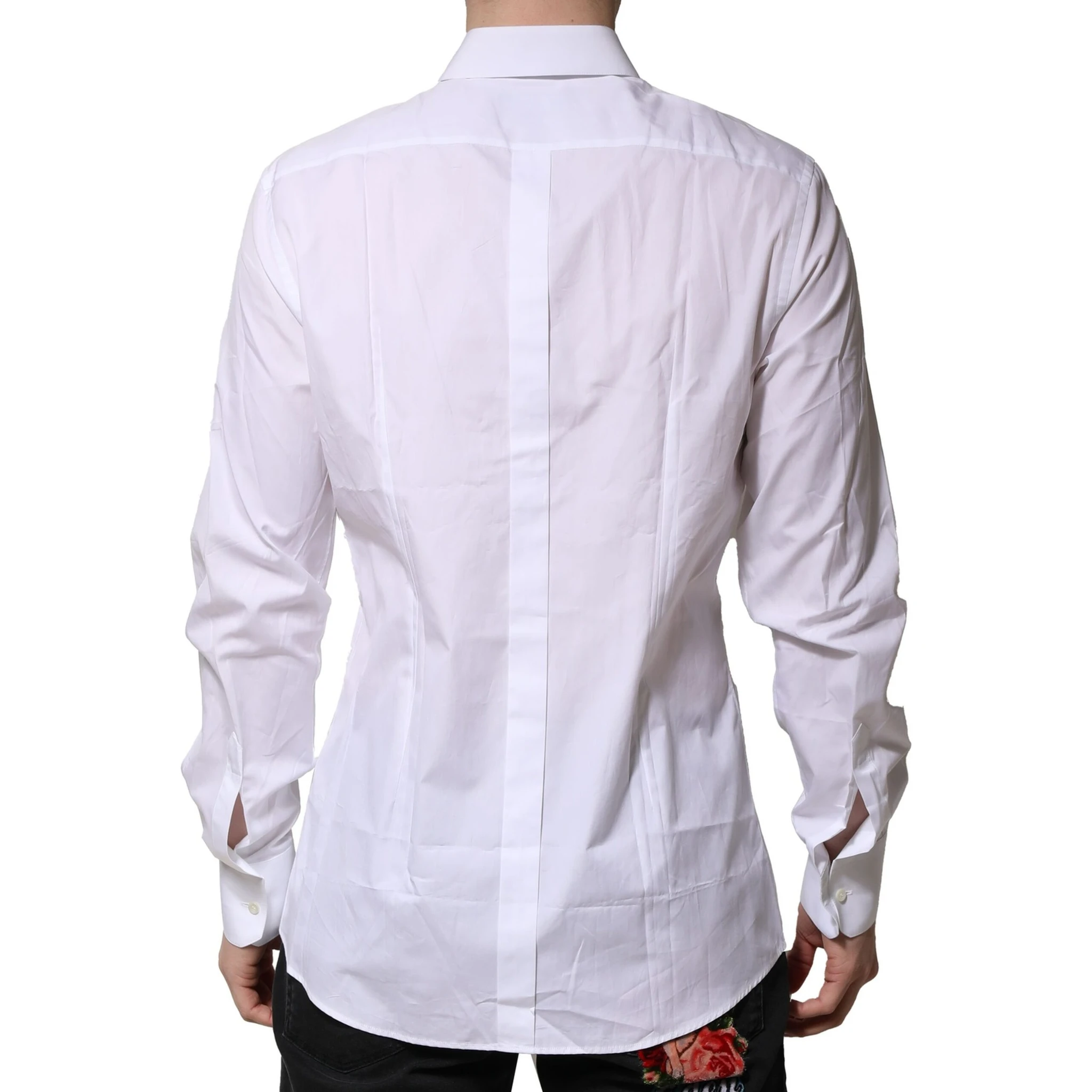 White Cotton GOLD Long Sleeves Formal Shirt