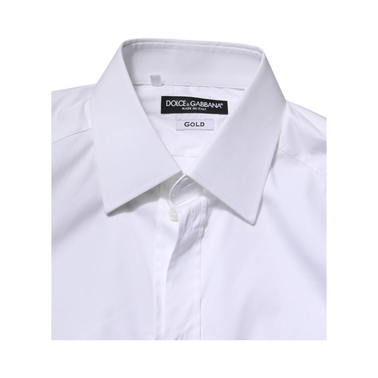White Cotton GOLD Long Sleeves Formal Shirt