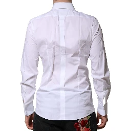 White Cotton GOLD Long Sleeves Formal Shirt
