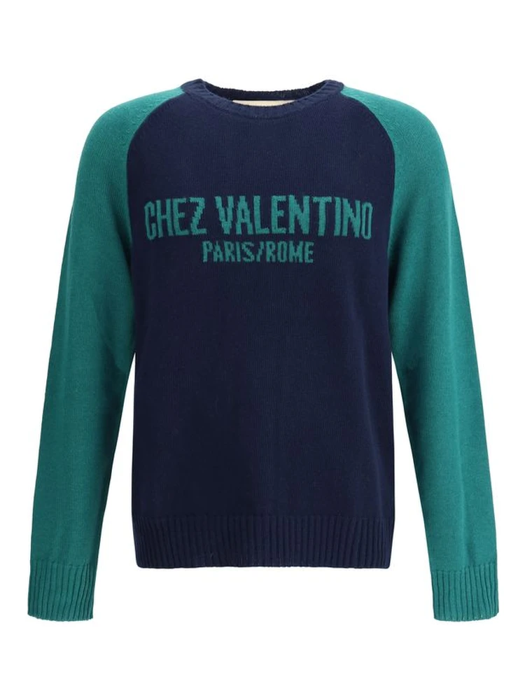 سويت شيرت من الصوف الأزرق