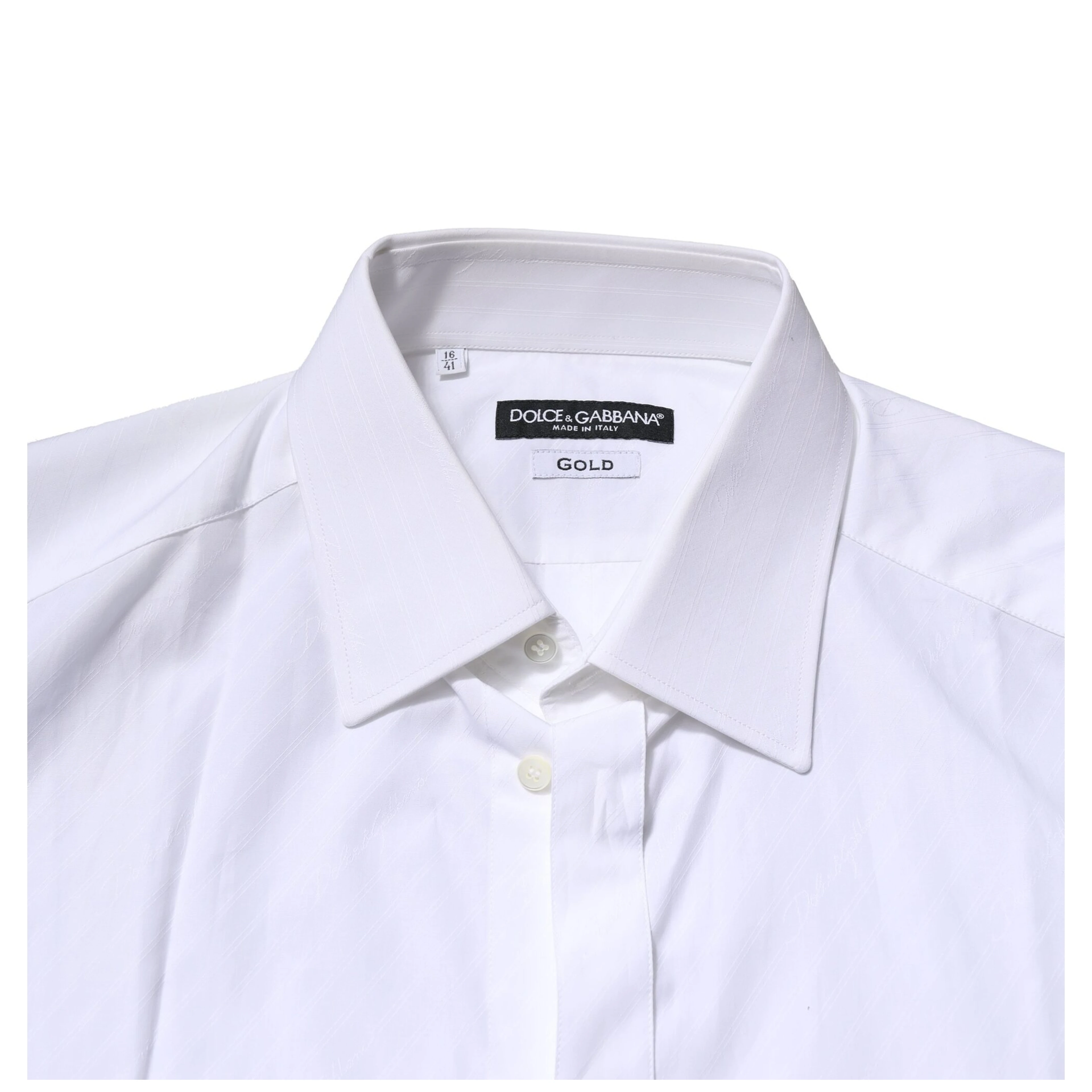 White Cotton GOLD Long Sleeves Formal Shirt