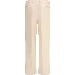 Cream Fleece Wool Dress Pants