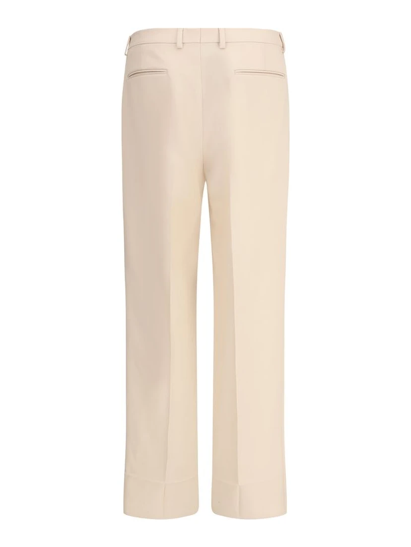 بنطال رسمي من الصوف الكريمي