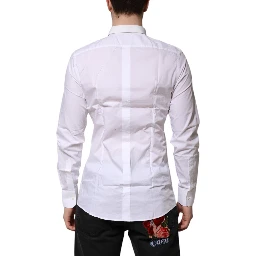 White Cotton GOLD Long Sleeves Formal Shirt