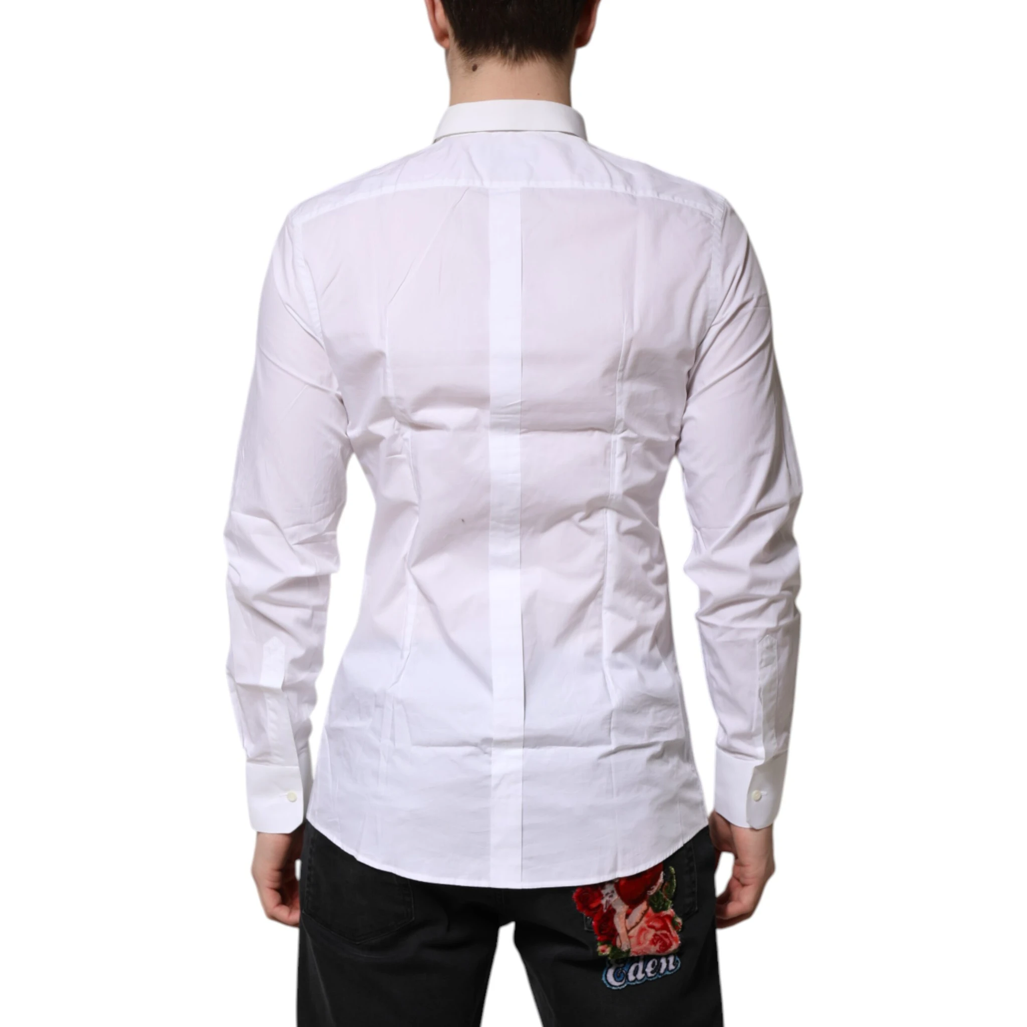 White Cotton GOLD Long Sleeves Formal Shirt