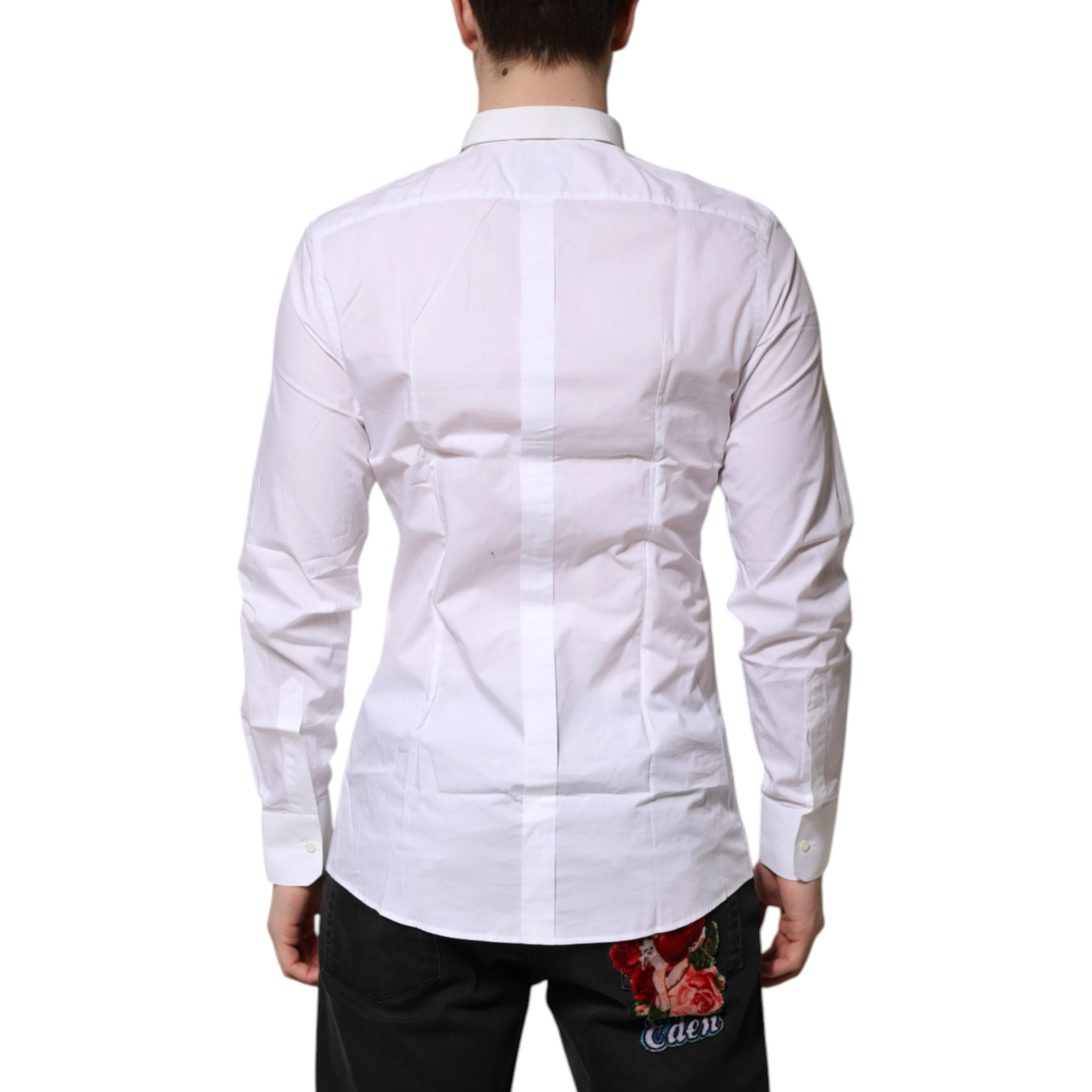 White Cotton GOLD Long Sleeves Formal Shirt