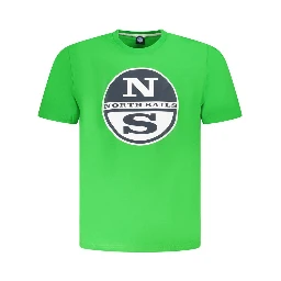 Green Cotton Men T-Shirt