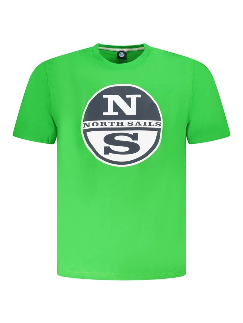 Green Cotton Men T-Shirt