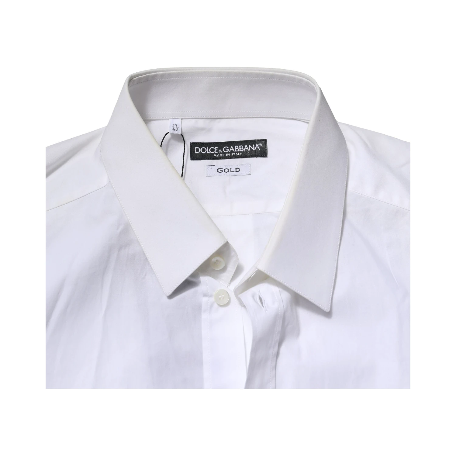 White Cotton GOLD Long Sleeves Formal Shirt