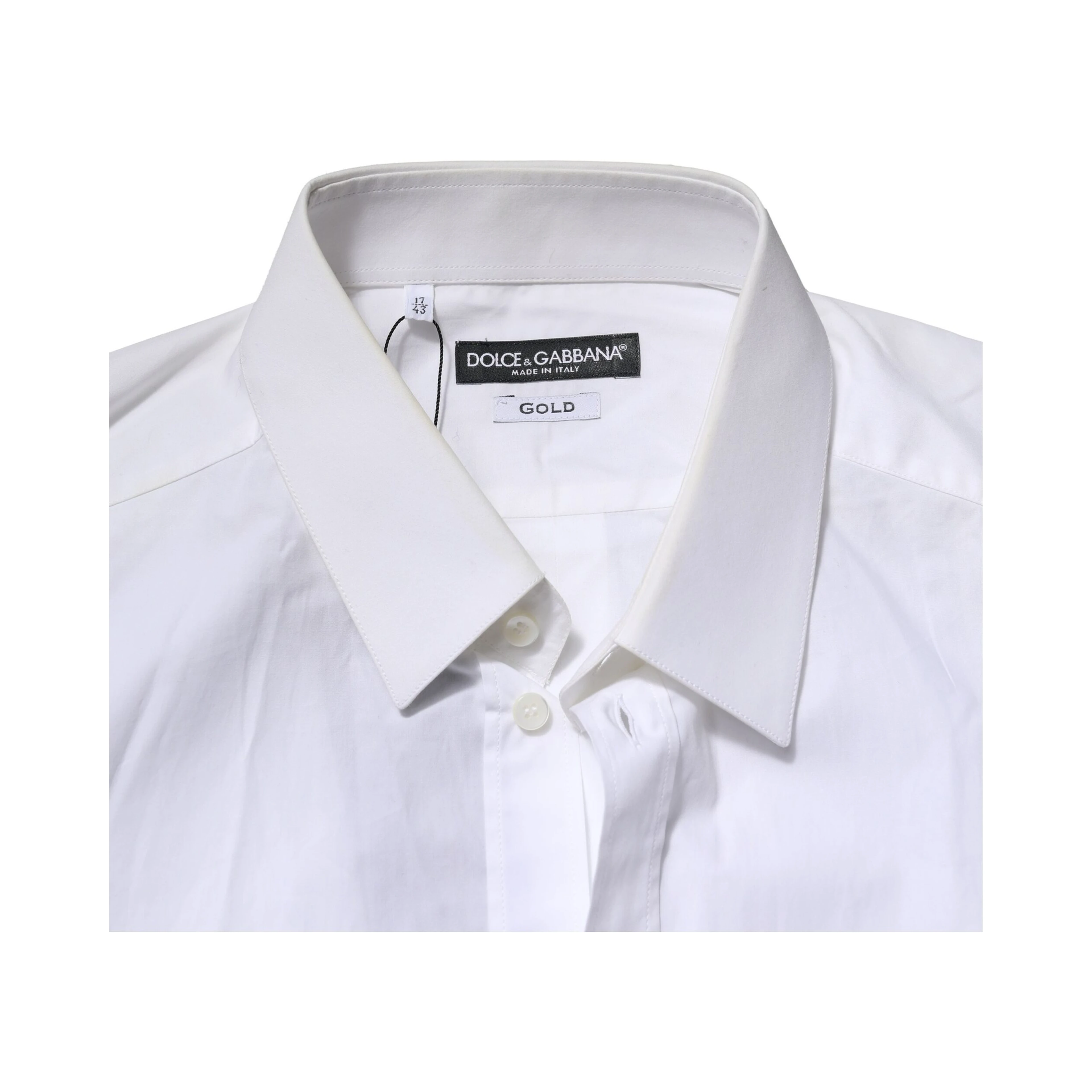 White Cotton GOLD Long Sleeves Formal Shirt
