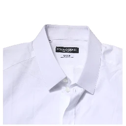 White Cotton GOLD Long Sleeves Formal Shirt