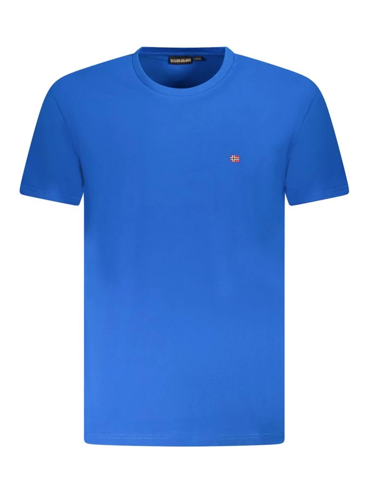 Blue Cotton Men T-Shirt