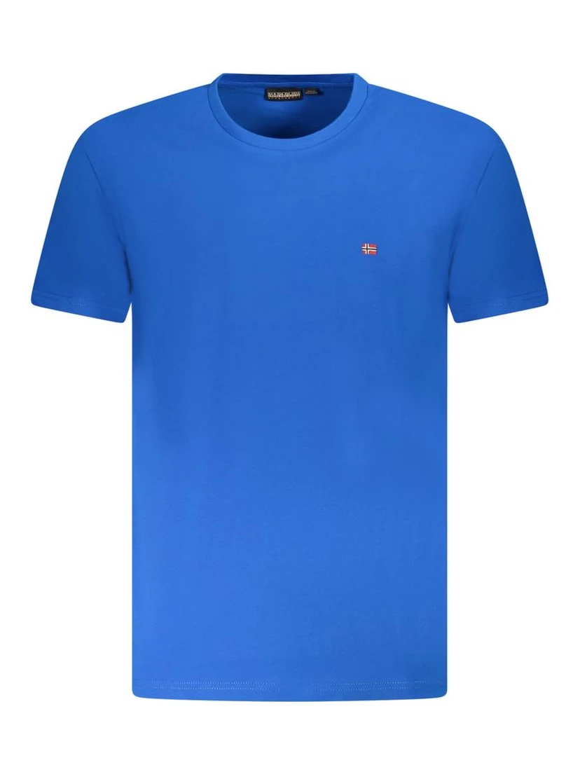 Blue Cotton Men T-Shirt