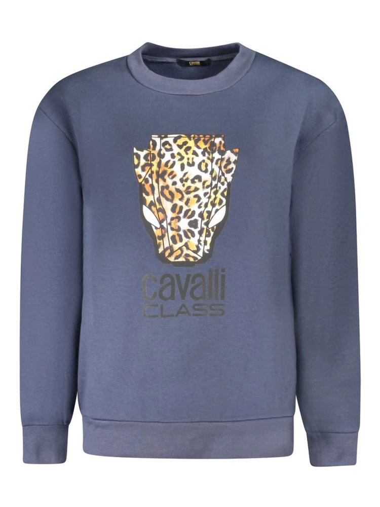 Blue Cotton Women Sweater