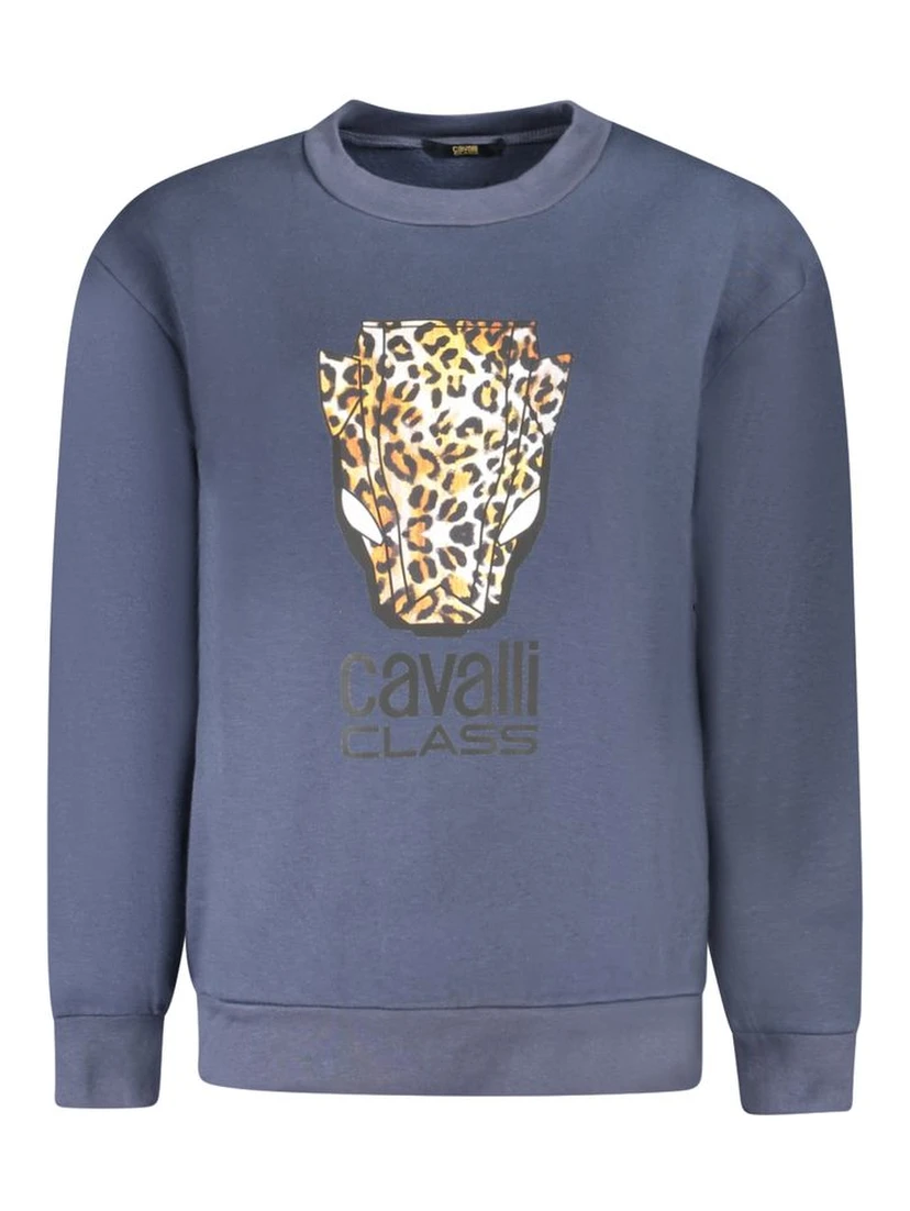 Blue Cotton Women Sweater