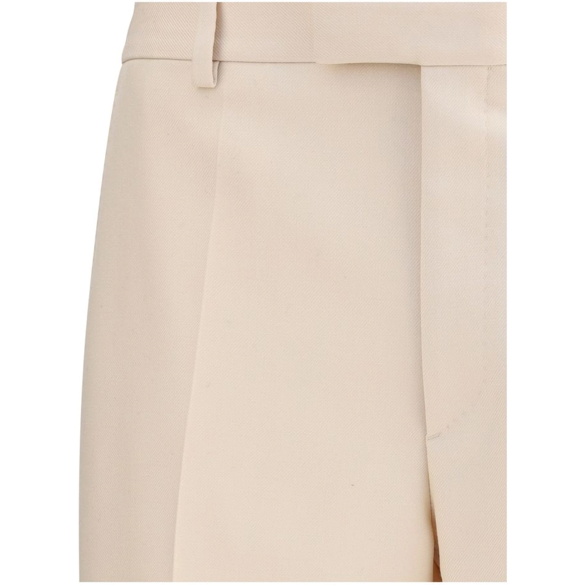 Cream Fleece Wool Dress Pants