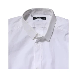 White Cotton GOLD Long Sleeves Formal Shirt