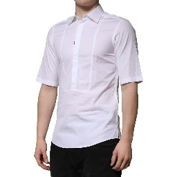 White Cotton Short Sleeves Men Formal Shirt