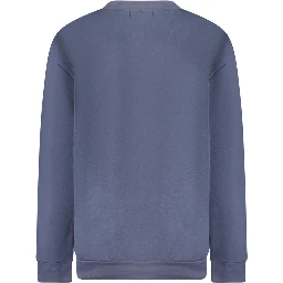 Blue Cotton Women Sweater