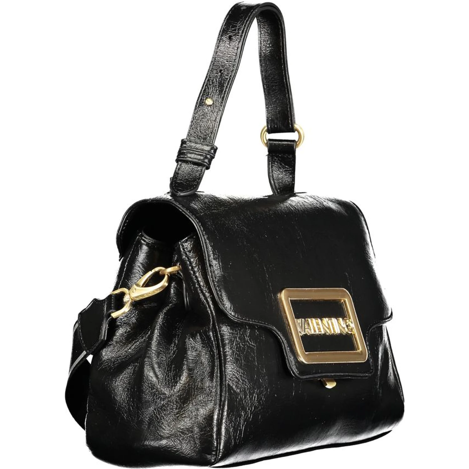 Black Polyethylene Women Handbag