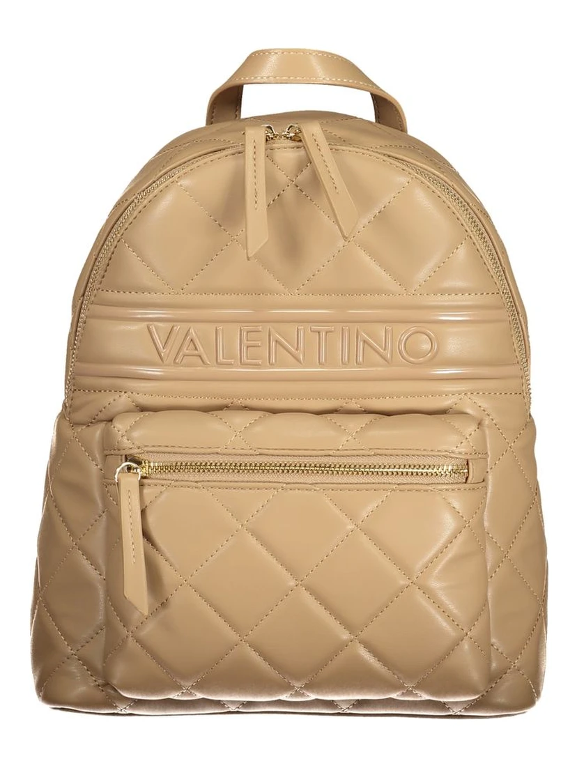 Beige Polyethylene Women Backpack