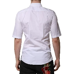 White Cotton Short Sleeves Men Formal Shirt