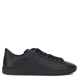 Black Calf Leather Bos Taurus Low Top Sneakers