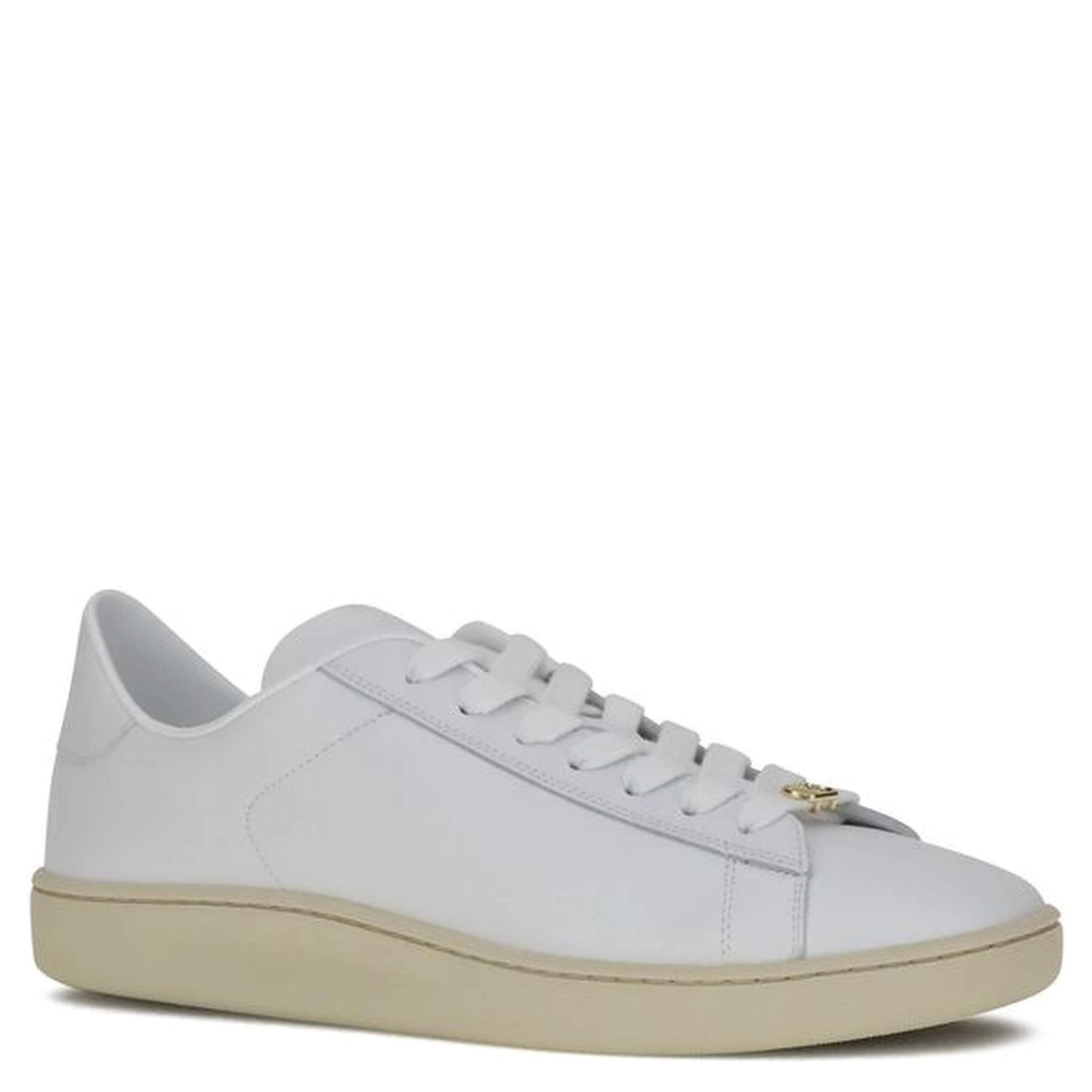 White Calf Leather Bos Taurus Low Top Sneakers