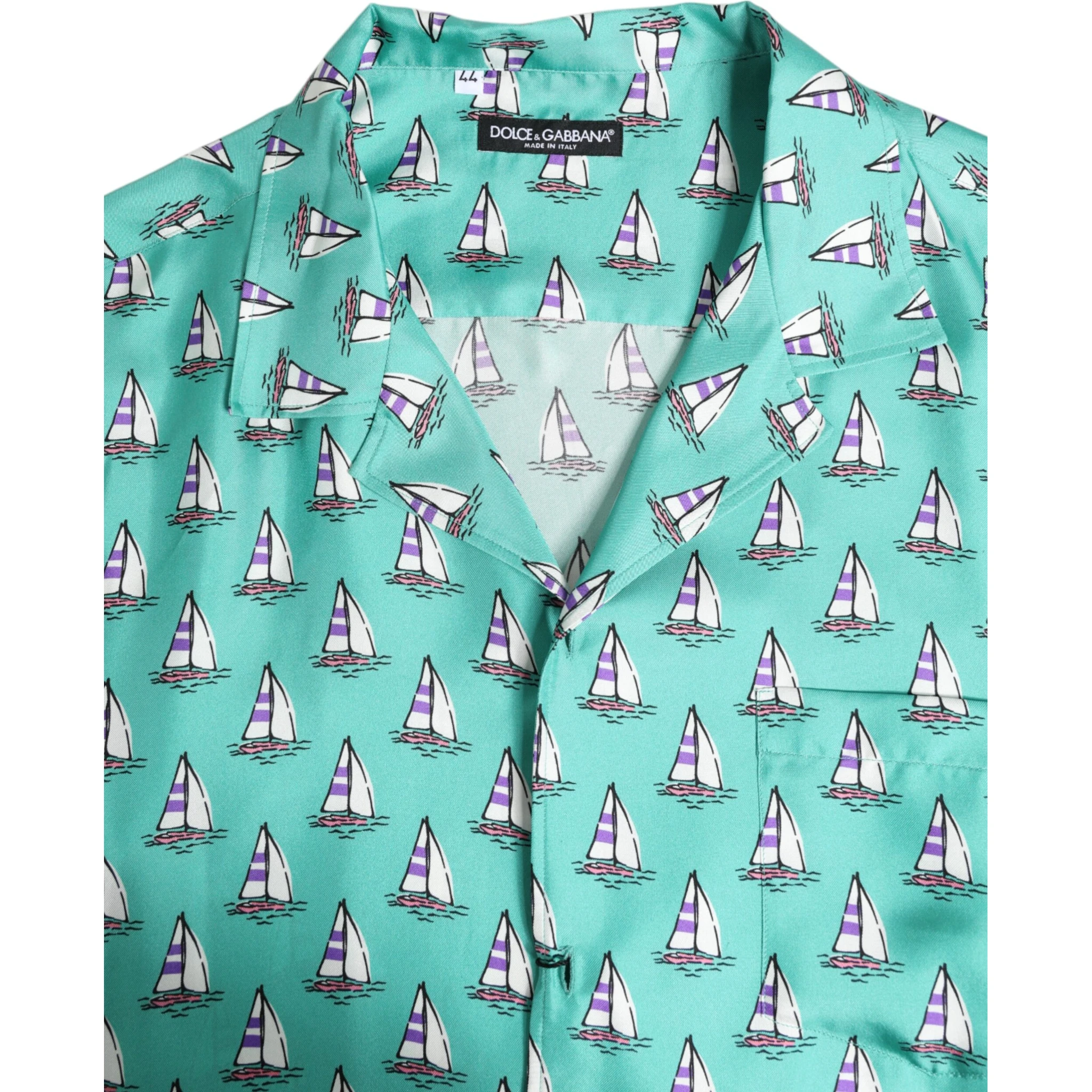 Green Printed Short Sleeves Casual Shirt