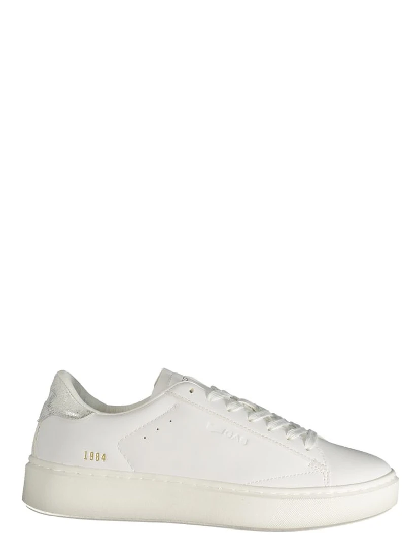 White Polyester Women Sneaker