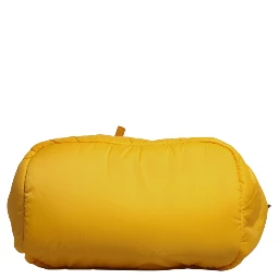 Yellow Orange Nylon Logo Plaque Hand Shoulder Tote Bag