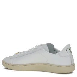 White Calf Leather Bos Taurus Low Top Sneakers