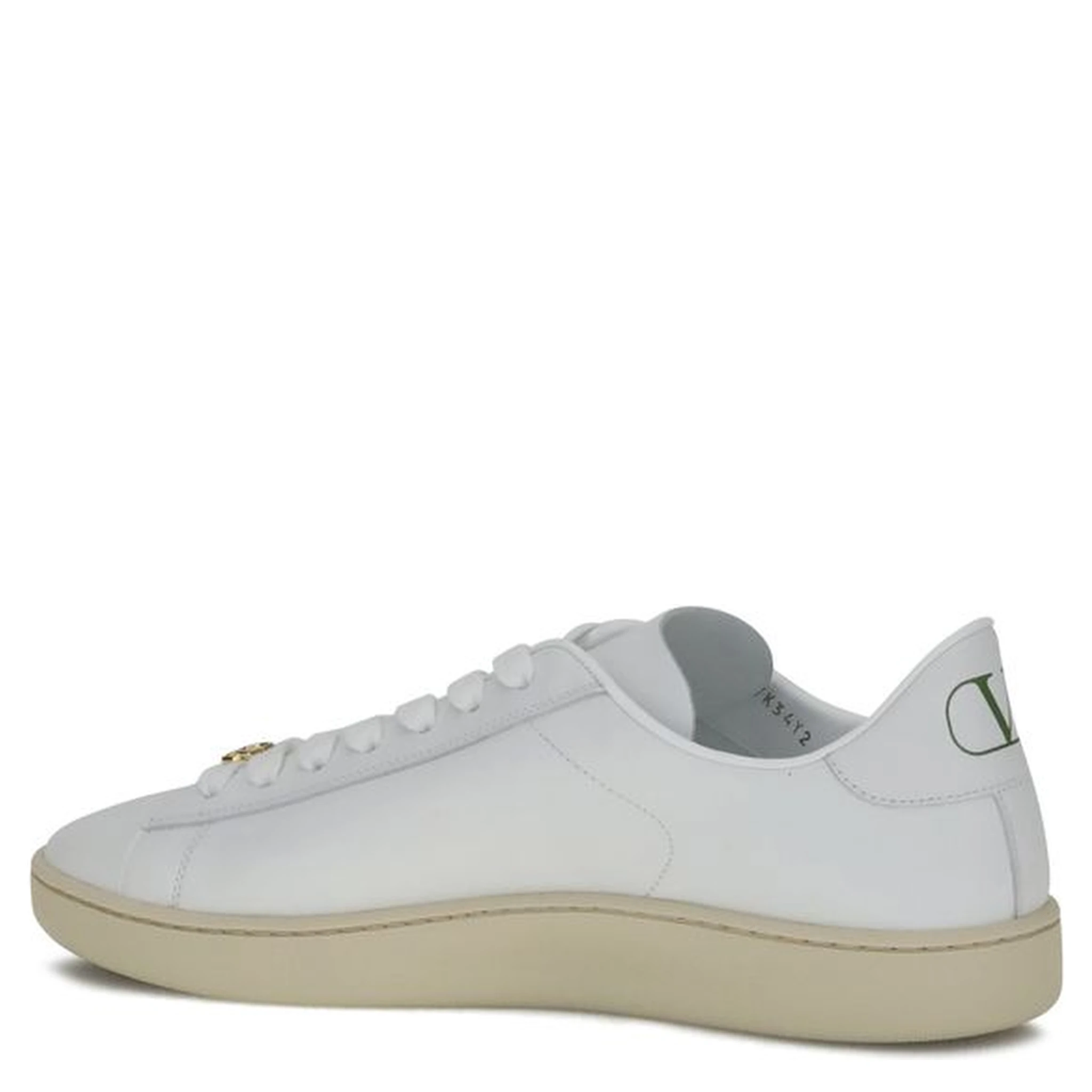 White Calf Leather Bos Taurus Low Top Sneakers
