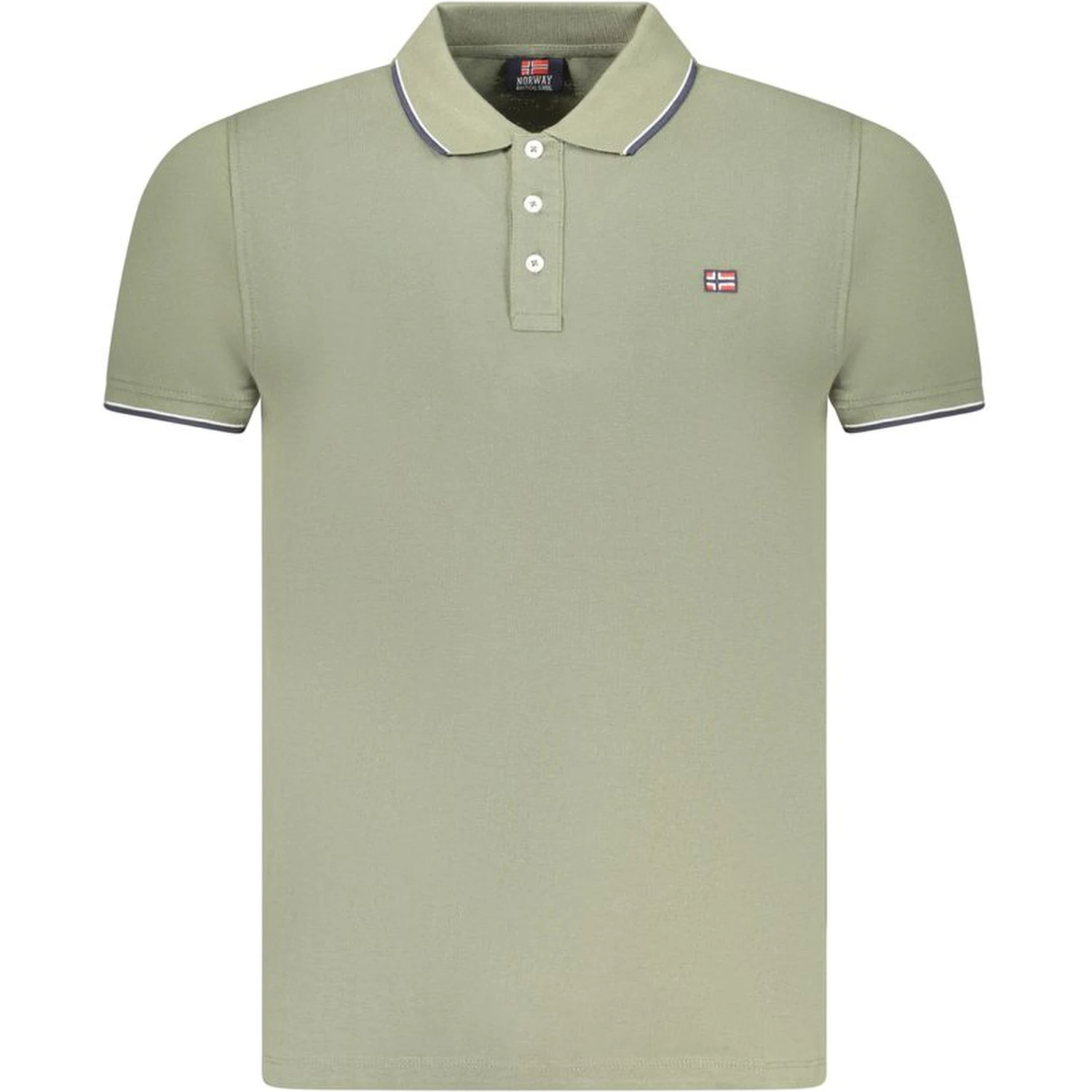 Green Cotton Men Polo Shirt