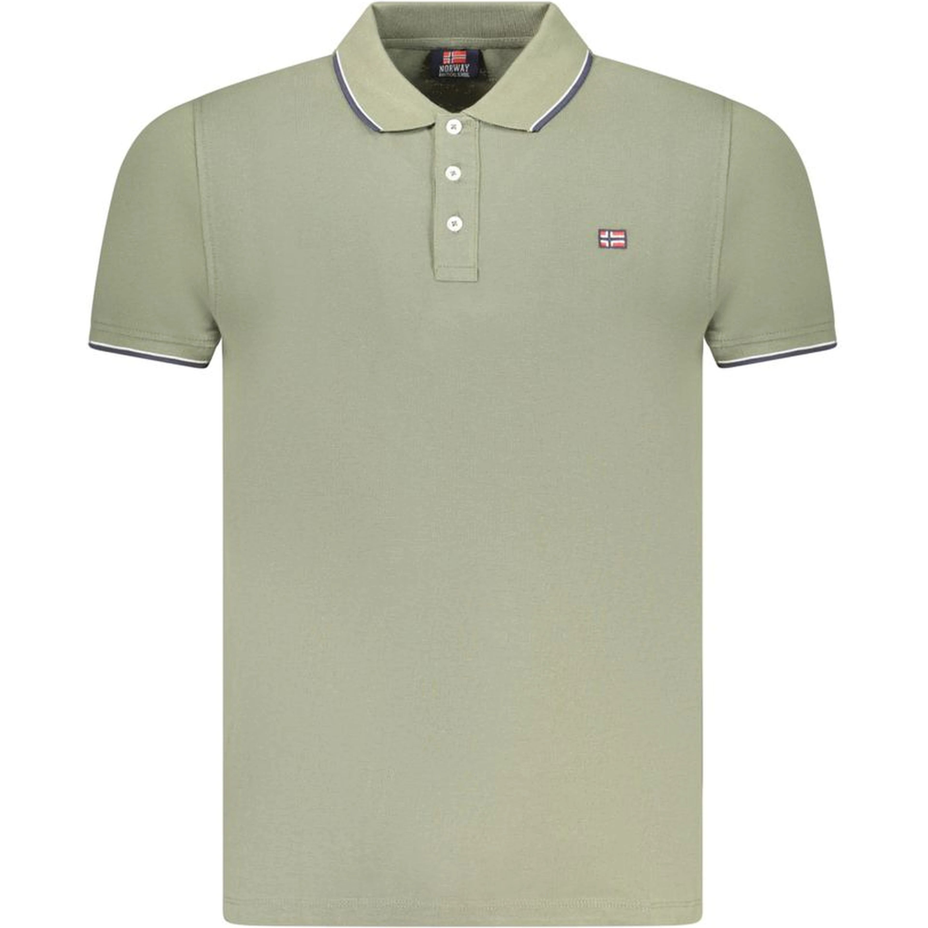 Green Cotton Men Polo Shirt